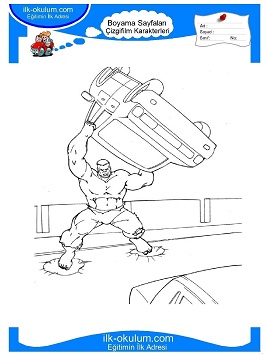 Çocuklar İçin Hulk Boyama Sayfaları 